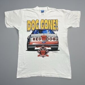 Vintage 1995 Kenny Wallace Red Dog Racing NASCAR T-Shirt L Single Stitch Beer